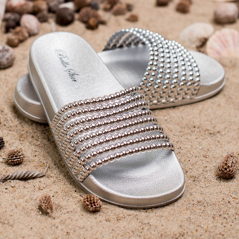 Bello Star Pantuflas de goma para mujer gris 2