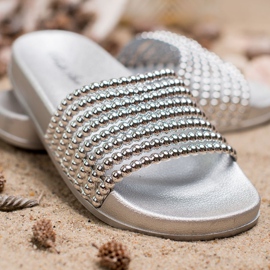 Bello Star Pantuflas de goma para mujer gris 3
