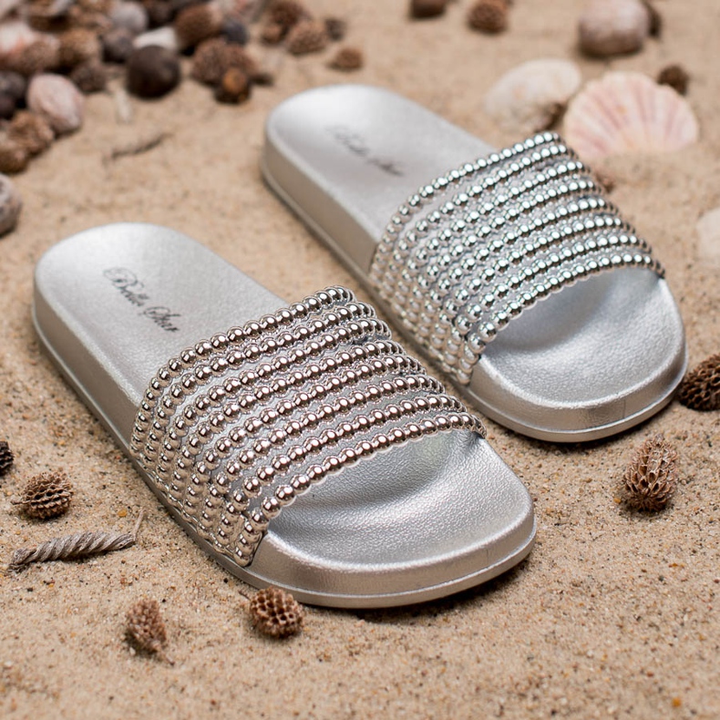 Bello Star Pantuflas de goma para mujer gris 1