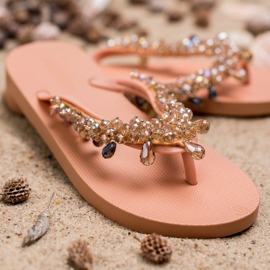 SHELOVET Chanclas de goma con adornos amarillo 3
