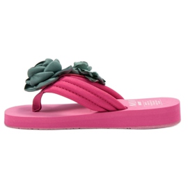 SHELOVET Chanclas ligeras con flores rosado 1