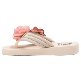 SHELOVET Chanclas ligeras con flores marrón 2