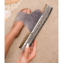 Jumex Zapatillas Decoradas En La Plataforma gris 3