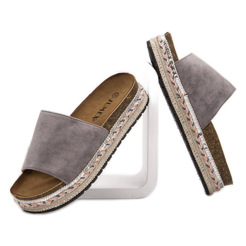 Jumex Zapatillas Decoradas En La Plataforma gris 1