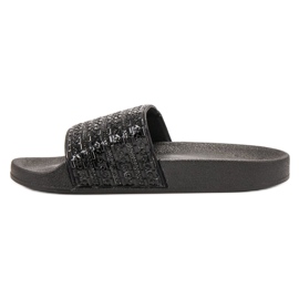Queen Vivi Pantuflas con Cristales negro 2