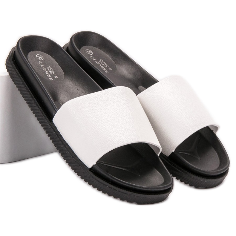 Clowse Pantuflas blancas de mujer blanco 1 Clowse Pantuflas blancas de mujer blanco 1