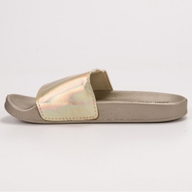 Small Swan Zapatillas doradas de moda beige 1