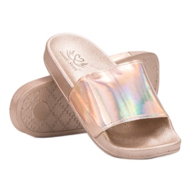 Small Swan Zapatillas de moda de oro rosa 2