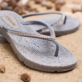 Seastar Chanclas Con Circonita Cúbica gris 1 Seastar Chanclas Con Circonita Cúbica gris 1