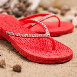 Seastar Chanclas Con Circonita Cúbica rojo 1 Seastar Chanclas Con Circonita Cúbica rojo 1