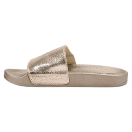 Small Swan Pantuflas de mujer casual dorado 1