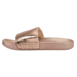 Small Swan Pantuflas de mujer casual amarillo 2