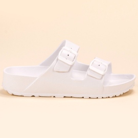 SHELOVET Pantuflas Ligeras Con Hebilla blanco 5