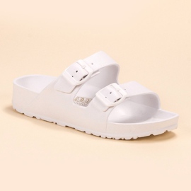 SHELOVET Pantuflas Ligeras Con Hebilla blanco 6