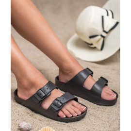 SHELOVET Pantuflas Ligeras Con Hebilla negro 1