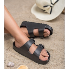SHELOVET Pantuflas Ligeras Con Hebilla negro 2 SHELOVET Pantuflas Ligeras Con Hebilla negro 2