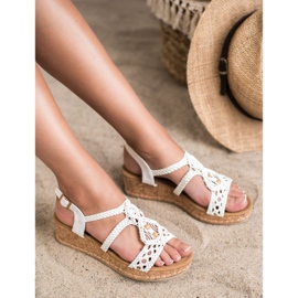 SHELOVET Sandalias trenzadas boho blanco 2 SHELOVET Sandalias trenzadas boho blanco 2