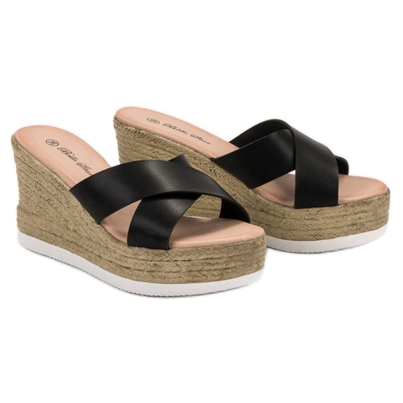 Bello Star Sandalias de cuña negro 1