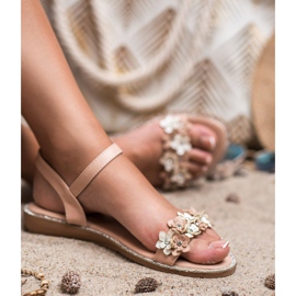 Forever Folie Sandalias Con Flores rosado 4