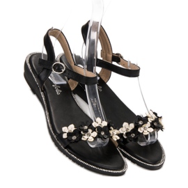 Forever Folie Sandalias Con Flores negro 3