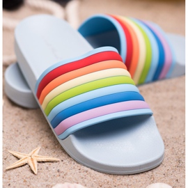 Sweet Shoes Chanclas de goma de colores azul multicolor 1
