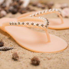 Chanclas con adornos VICES beige 1