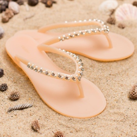 Chanclas con adornos VICES beige 2