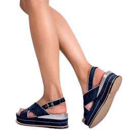 Lily Shoes Sandalias con cierre de hebilla azul 2