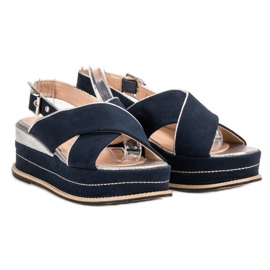 Lily Shoes Sandalias con cierre de hebilla azul 3