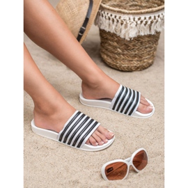 SHELOVET Pantuflas Deportivas Rayas blanco 3