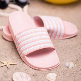 SHELOVET Pantuflas Deportivas Rayas rosado 4