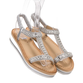 Bestelle Sandalias sin cordones en cuña gris 3