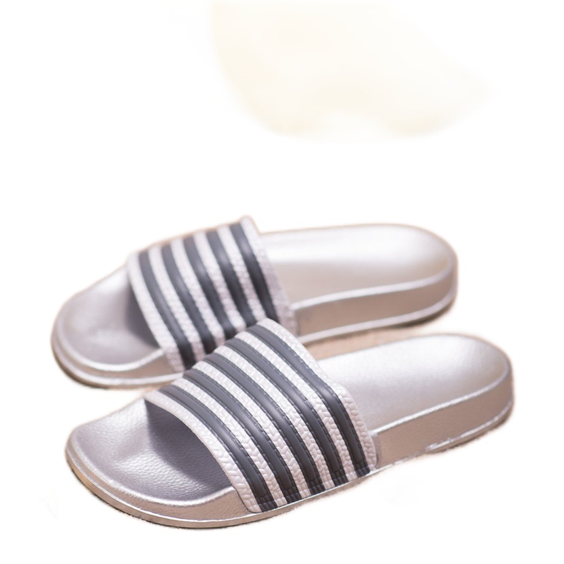 SHELOVET Pantuflas Deportivas Rayas gris 1