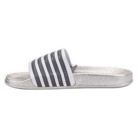 SHELOVET Pantuflas Deportivas Rayas gris 3