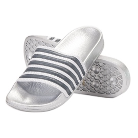 SHELOVET Pantuflas Deportivas Rayas gris 4