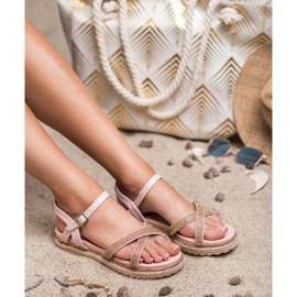 SHELOVET Sandalias de mujer rosa 1