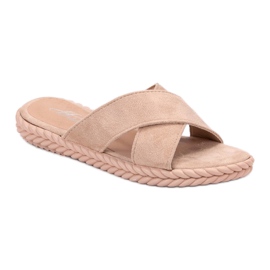 SHELOVET Zapatillas de gamuza marrón 3