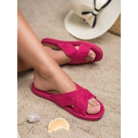 SHELOVET Zapatillas de gamuza violeta 2