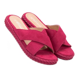 SHELOVET Zapatillas de gamuza violeta 3