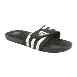 Chanclas con velcro Adidas Adissage M F35580 blanco negro 1