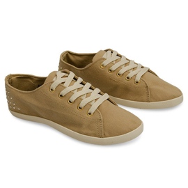 Deportivas De Tela Con Tachuelas VB67 Beige 1