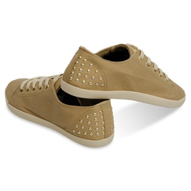 Deportivas De Tela Con Tachuelas VB67 Beige 2 Deportivas De Tela Con Tachuelas VB67 Beige 2