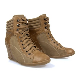 Zapatillas Botas Con Cuña 562 Caqui marrón verde 4