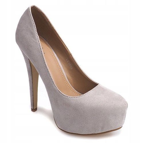 Tacones de ante en la plataforma gris LE107A 2 Tacones de ante en la plataforma gris LE107A 2