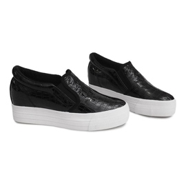 Zapatillas Lacadas Con Cuña KB-125 Negro 1