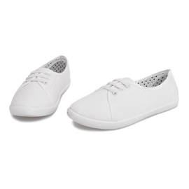 Zapatillas de deporte atadas sin cordones BE43 Blanco 4