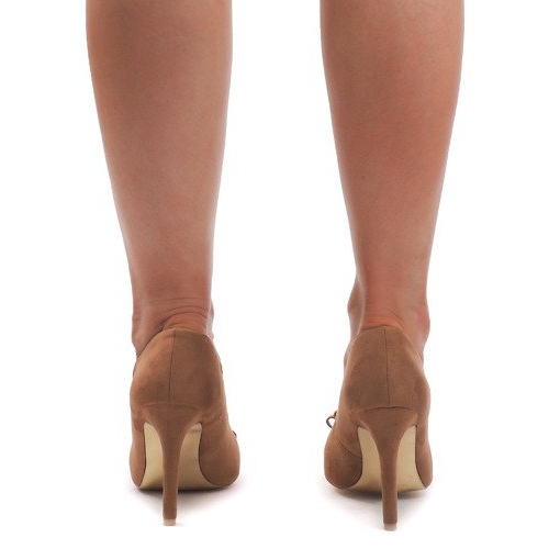 Tacones altos de ante TR-3H432-4 Camel marrón 1