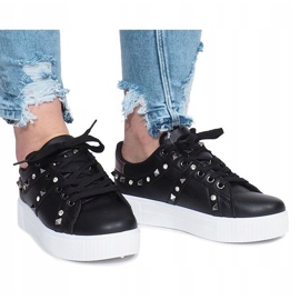 Zapatillas negras tachuelas Montpellier negro 2