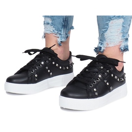 Zapatillas negras tachuelas Montpellier negro 3