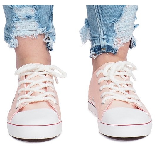 Zapatillas Lavso rosa calado 1